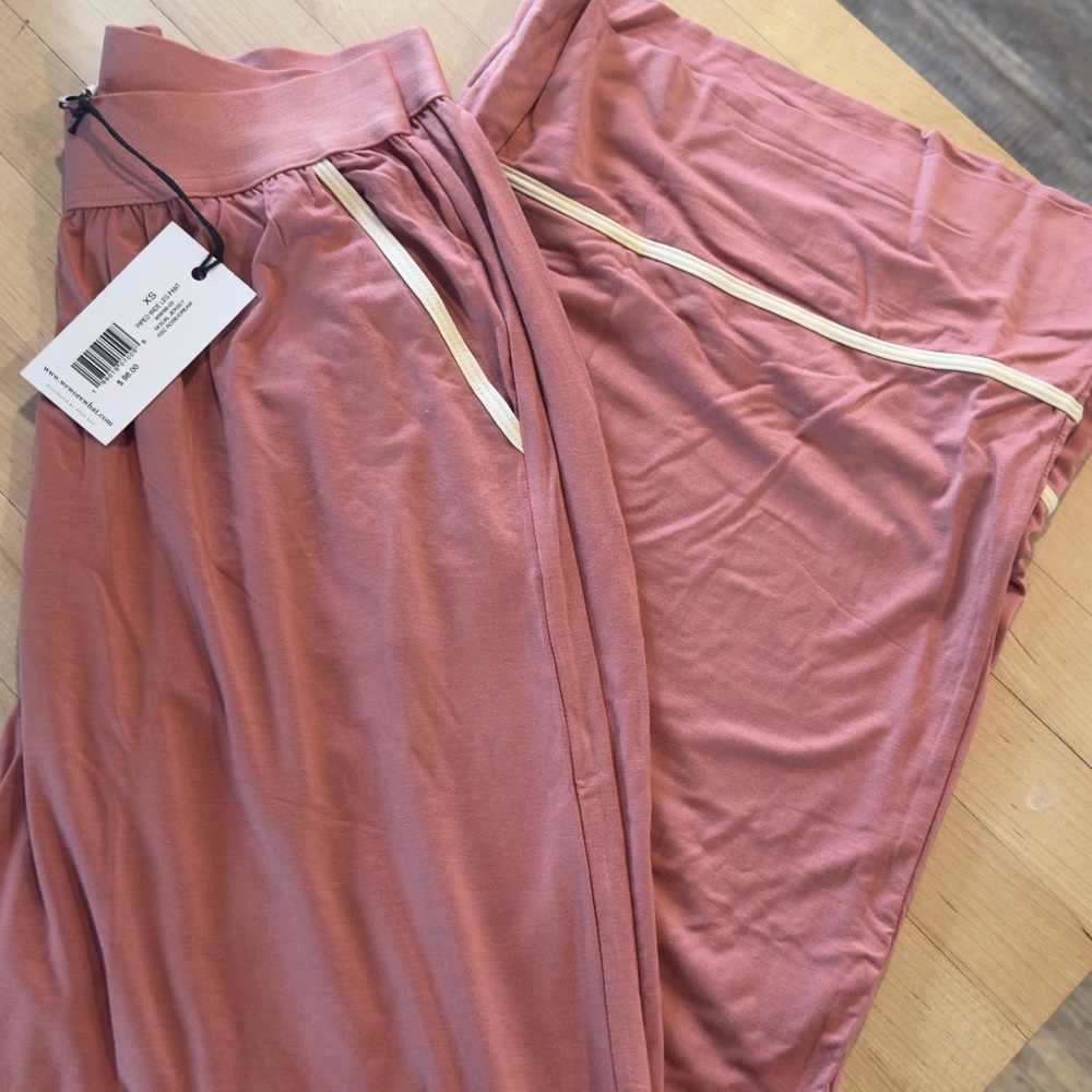 Pajama  Wide-Leg Pants with White Trim